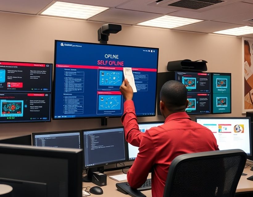Before — Terminal down with no alert: the problem surfaces once people are already waiting.